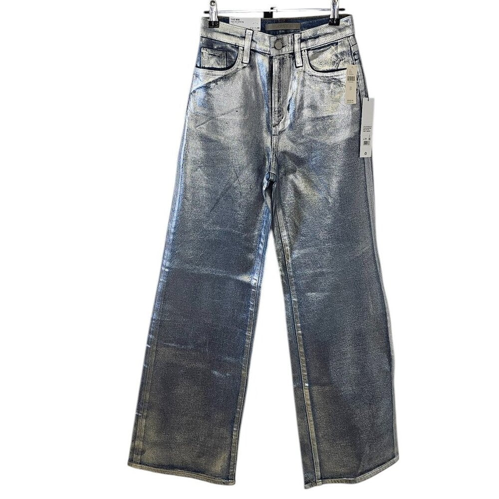 Joe's Jeans Womens Mia Foil High-Rise Wide-Leg Jeans