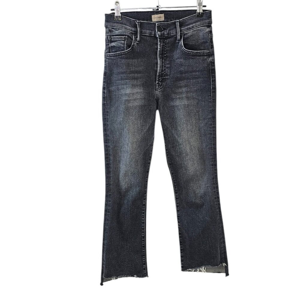 MOTHER Womens The Insider Crop Strep Fray Jeans