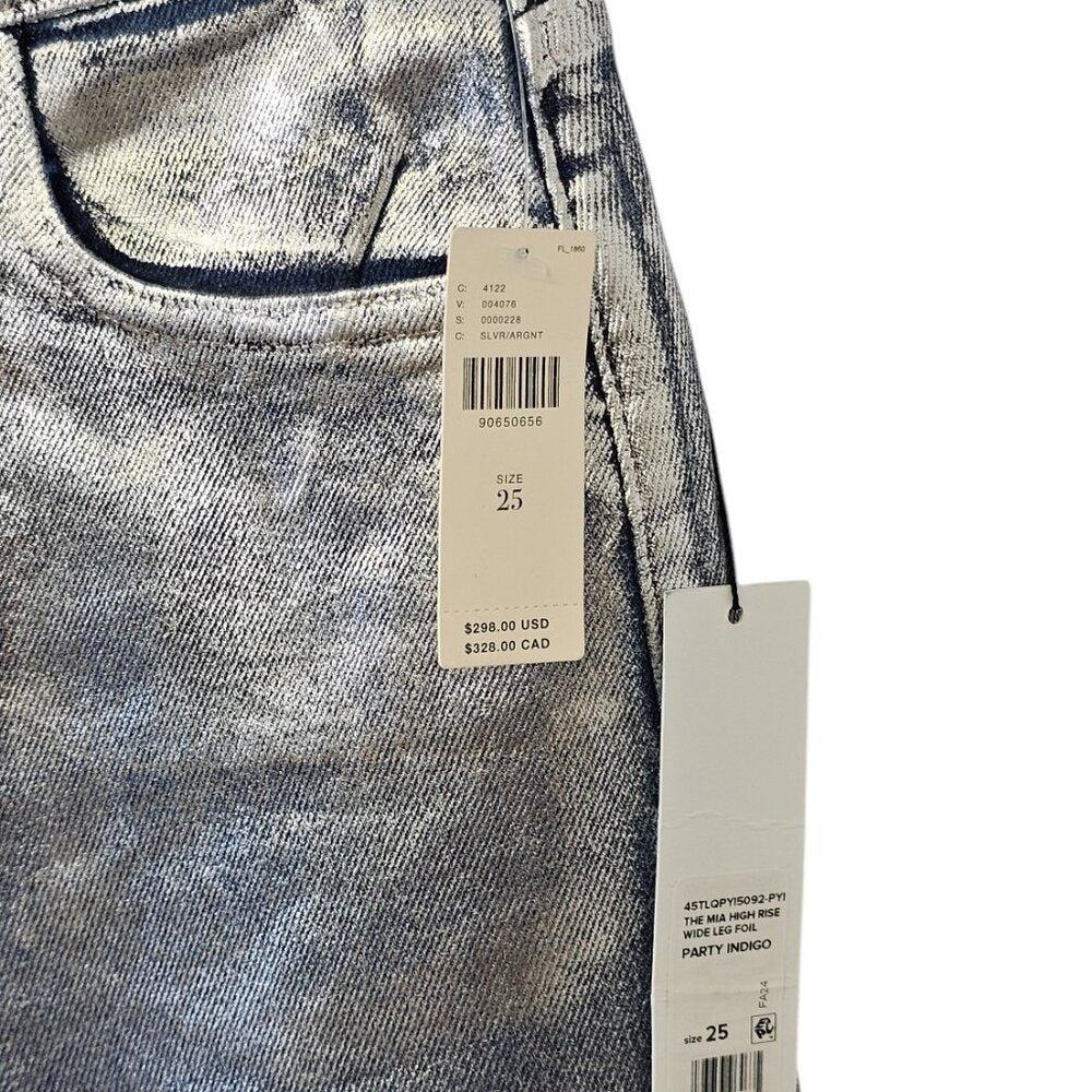 Joe's Jeans Womens Mia Foil High-Rise Wide-Leg Jeans