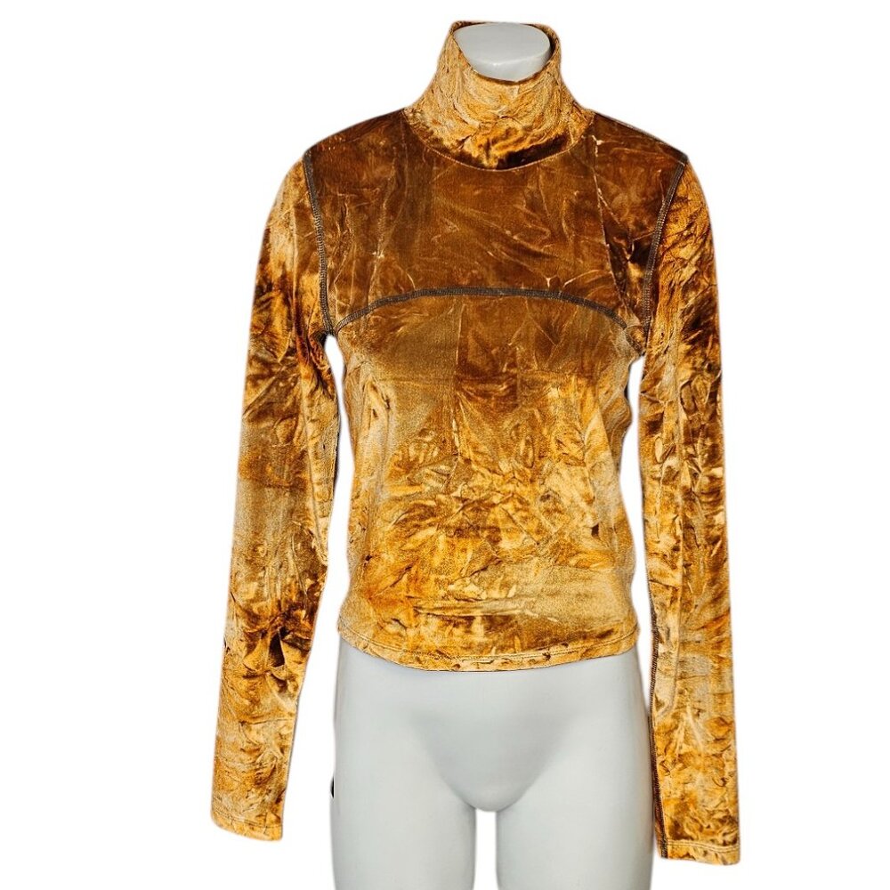 Aritzia Wilfred Free Velvet Moon Crop Long Sleeve Shirt