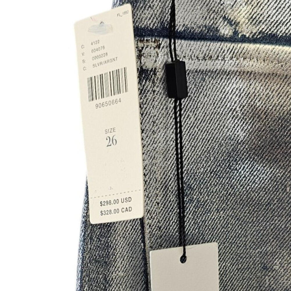 Joe's Jeans Mia Foil High-Rise Wide-Leg Jeans