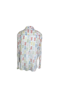 Rails Charli Rainbow Pineapples Linen Blend Button Down Long Sleeve Shirt