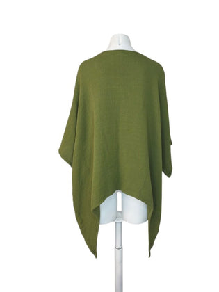 Oh My Gauze! Green Cotton Kimono Cardigan Top