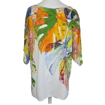 Jams World Monstera Leaf Batwing Short Sleeve Shirt