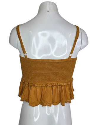 Aritzia Wilfred La Boheme Smocked Flowy Crop Top