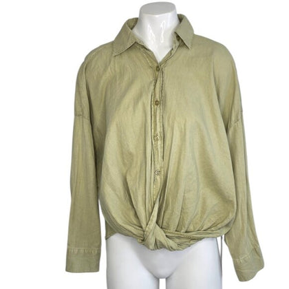 Young Fabulous & Broke Twist Front Long Sleeve Blouse