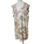 Tahari Womens 100% Linen  Leaf Print Flutter Sleeve Dress