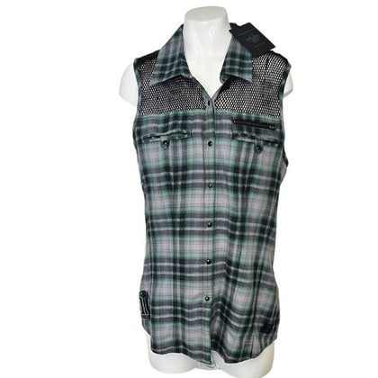 Harley-Davidson Plaid Pearl Snap Tank