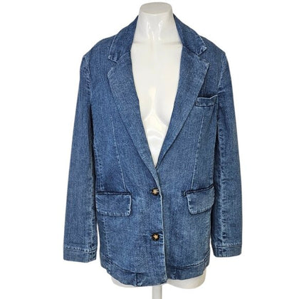 Anthropologie Maeve Oversized Denim Blazer