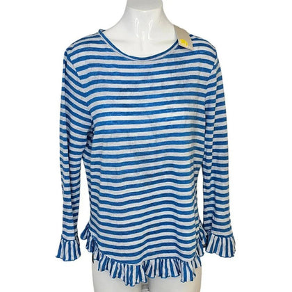Boden Womens Dorothy 100% Linen Stripe Top