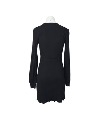 Aritzia Wilfred Long Sleeve V-Neck Ribbed Mini Dress