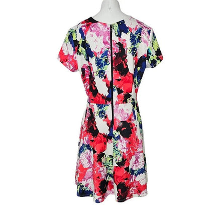 Milly Design Nation Abstract Floral Fit & Flare Dress