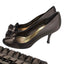 Stuart Weitzman Satin Ruffle Peep Toe Heels & Clutch