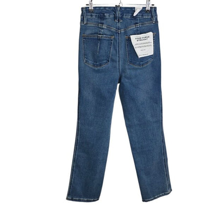 Good American Soft Tech Good Curve High Rise Straight Leg Jeans