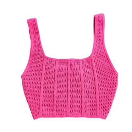 Aritzia Babaton Sculpt Knit Perforated Crop Top