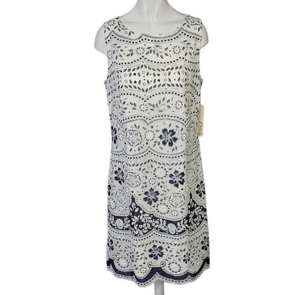 Eliza J Womens Embroidered Shift Floral Dress