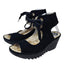 Fly London Yaffa Suede Wedge Open Toe Lace Up Sandals