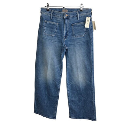 MOTHER The Maven High-Rise Wide-Leg Patch Pocket Ankle Jeans