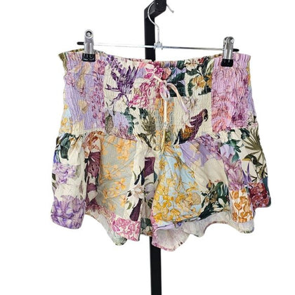 Zara High Rise Smocked Shorts