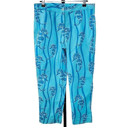 Lilly Pulitzer Vintage White Label  Sea Horse Crop Pants
