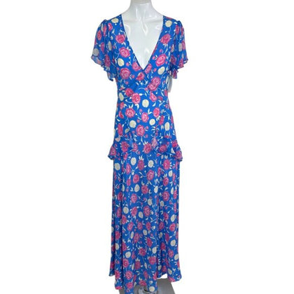 RIXO Evie Silk Maxi Dress