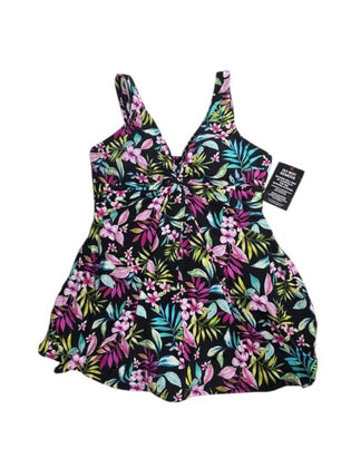 Swimsuits For All Twist Front Floral Swim Dress