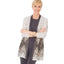 Chicos Travelers Collection Peacock Feather Foiled 3/4 Sleeve Cardigan