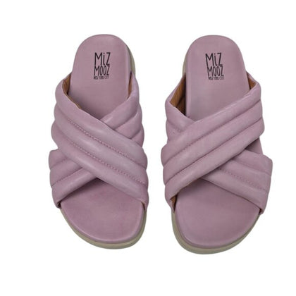 Miz Mooz Marinella Puffy Slide Sandals, Pinky, Leather, Slip On, Sz 40 / 9-9.5