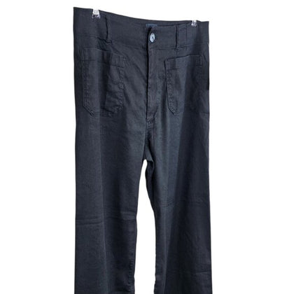 Anthropologie Maeve The Colette Linen Blend Crop Wide-Leg Pants