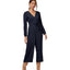 Aritzia Wilfred Ecoulement Long Sleeve V-Neck Textured Crepe Jumpsuit