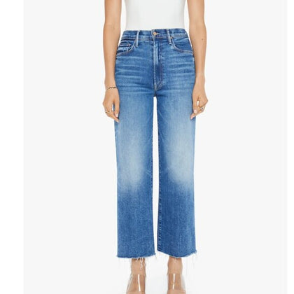 MOTHER The Maven Ankle Fray High-Rise Wide-Leg Jeans