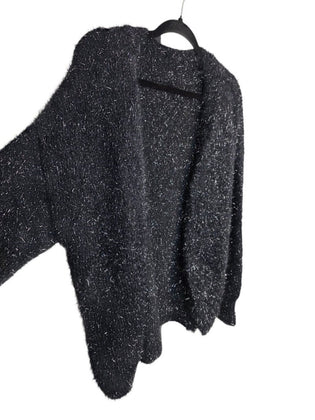 Bloomchic Open Front Soft Tinsel Cardigan