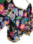 C&C California Square Neck Floral 100% Linen Puff Sleeve Blouse
