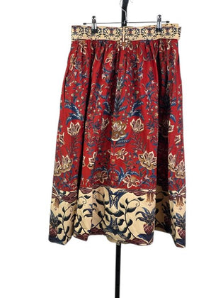 Farm Rio Winter Breeze Button-Front A-Line Midi Skirt
