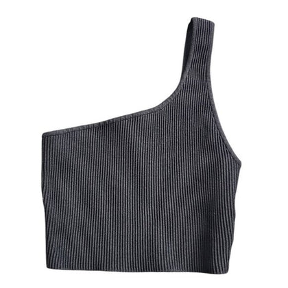 Aritzia Babaton Sculpt Knit One Shoulder Crop Top