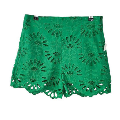 Zara High Rise Embroidered Shorts