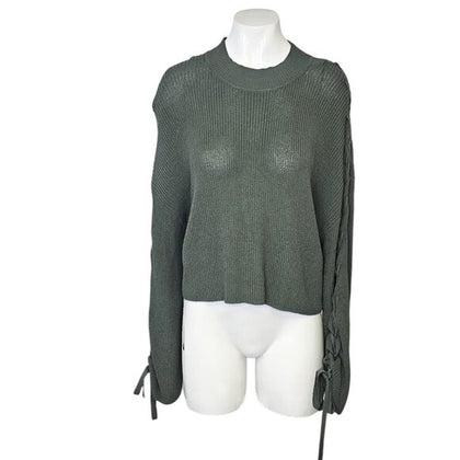 Aritzia Wilfred Salome Lace Up Sleeve Sweater