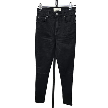 Reformation High Waist Faded  Black Destroyed Jeans
