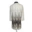 Chicos Travelers Collection Peacock Feather Foiled 3/4 Sleeve Cardigan