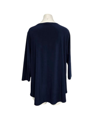 Sympli 3/4 Sleeve Zip Up Jersey Stretch Top