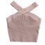Aritzia Babaton Sculpt Knit Cross Neck Crop Top