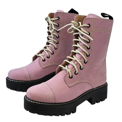 Alexa Chung Heavy Tread Platform Chunky Leather Boots