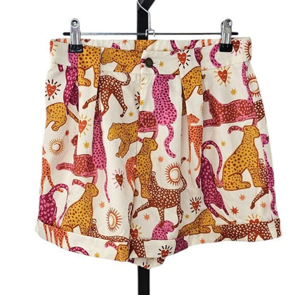 SHEIN leopard print high‑rise shorts