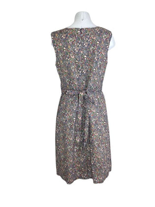 Liberty Art Fabrics Floral Pleated Scoop Neck, Tie Back Dress