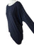 Betabrand Kiley Asymmetrical Hem Long Sleeve Navy Blue Top