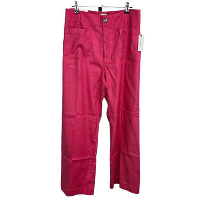 Maeve The Colette Linen Blend Crop Wide Leg Pants