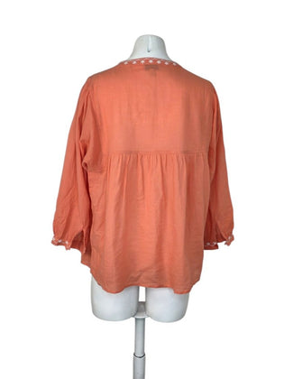 Lucky Brand Bohemian Embroidered Long Sleeve Top