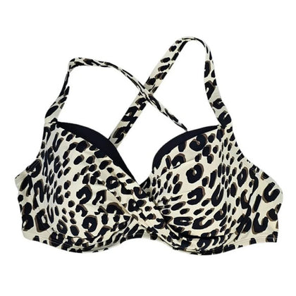 Bleu Rod Beattie Animal Print Twist Front Underwire Bikini Top