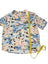RE/DONE Bird Print Button Up Short Sleeve Shirt