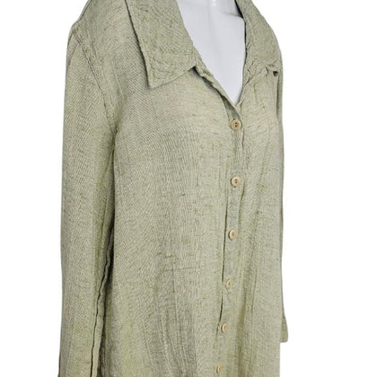FLAX Button Up Long Sleeve Shirt